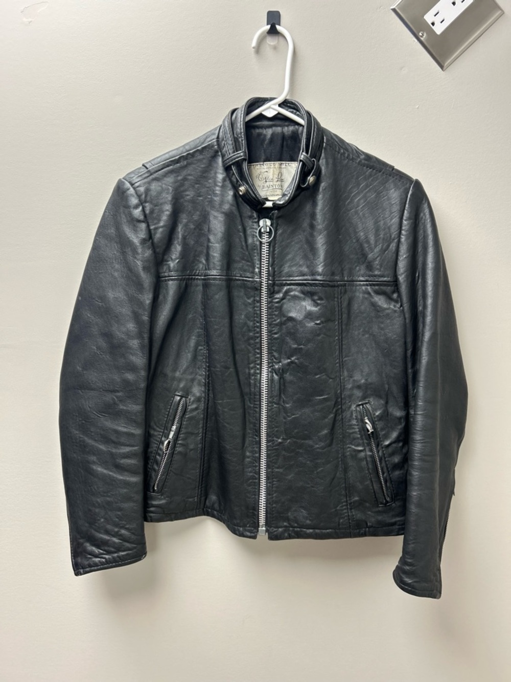 Vintage‎ 80s Glen Laine by Bainton Leather & Wool Biker Jacket Made in Canada